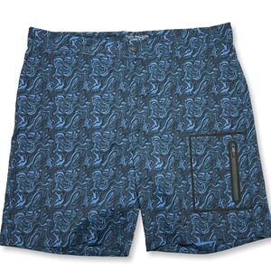 Mack Weldon 8" Boardshorts SIZE XL Whirlpool Blue Swim Trunk New